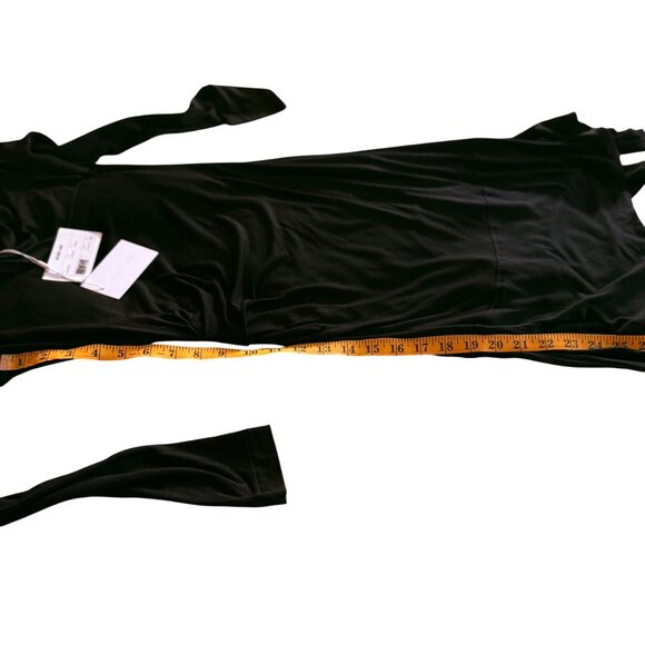NWT Helmut Lang Little Black Dress With Side Tie Size S Quiet Luxury Minimalist - Picture 14 of 16